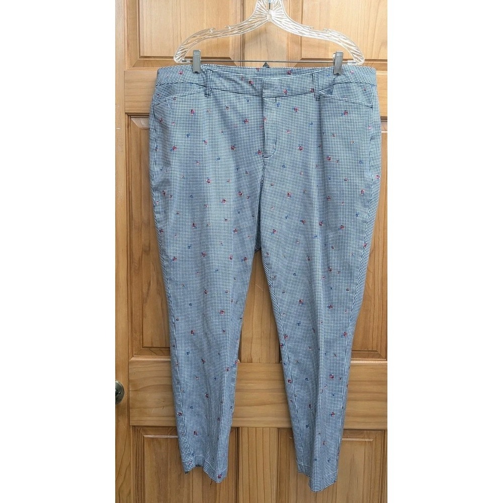 Worthington Women Stretch SIze 18W Pants Slacks Floral Check